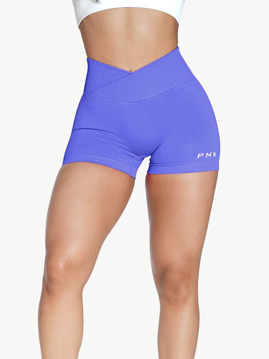 Aida Cross Over Scrunch Shorts - Purple