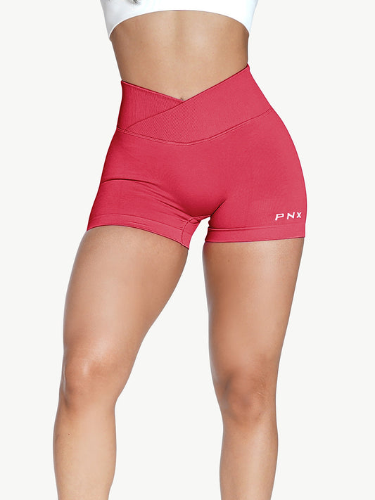 Aida Cross Over Scrunch Shorts - Red