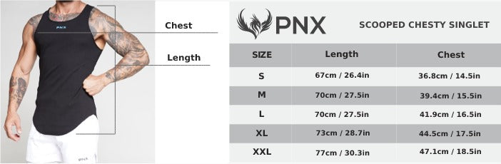 CLEARANCE PNX - Scooped Chesty Singlet - Black