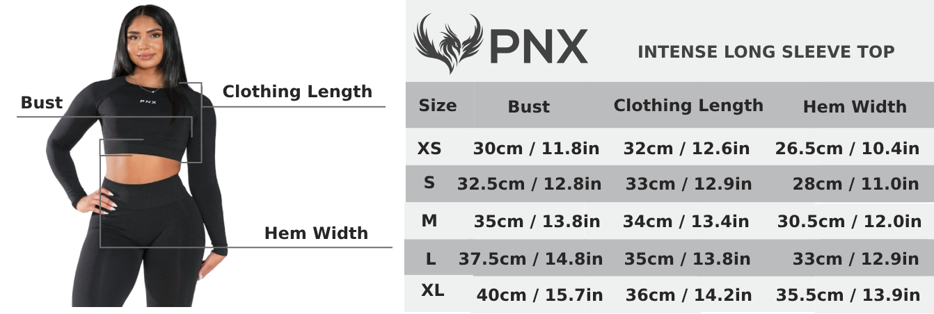 PNX - Intense Long Sleeve Crop Top - Black