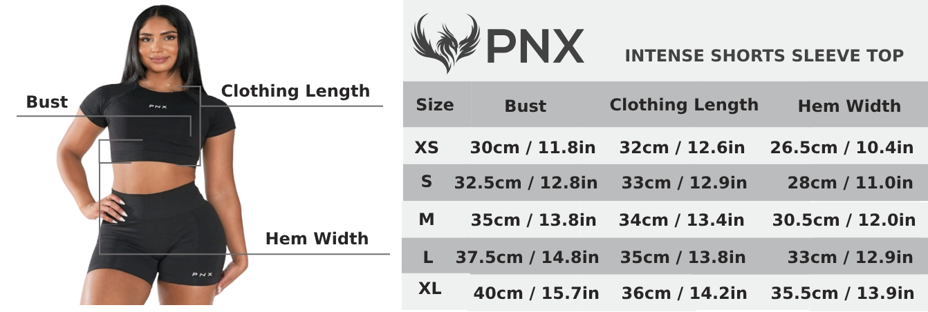 PNX - Intense Short Sleeve Crop Top - Black