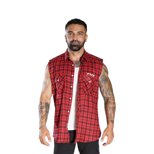 PNX - Sleeveless Flannel - Red