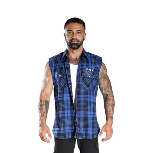 PNX - Sleeveless Flannel - Blue