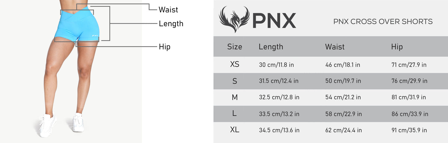 PNX - Aida Cross Over Scrunch Shorts - Black