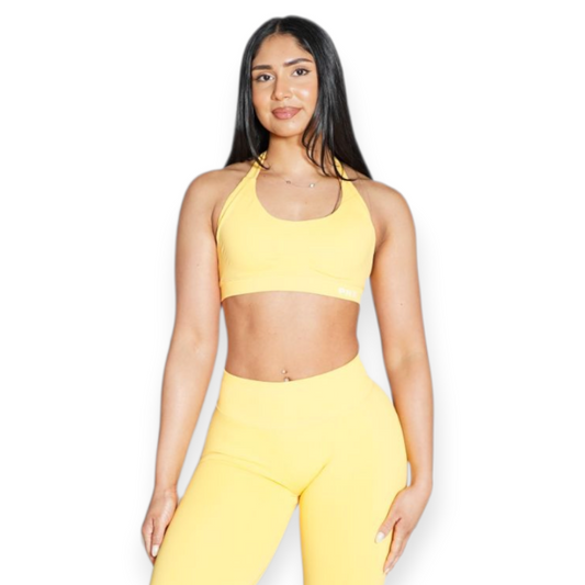 PNX - Nova Halter Neck Sports Bra - Peachy Yellow