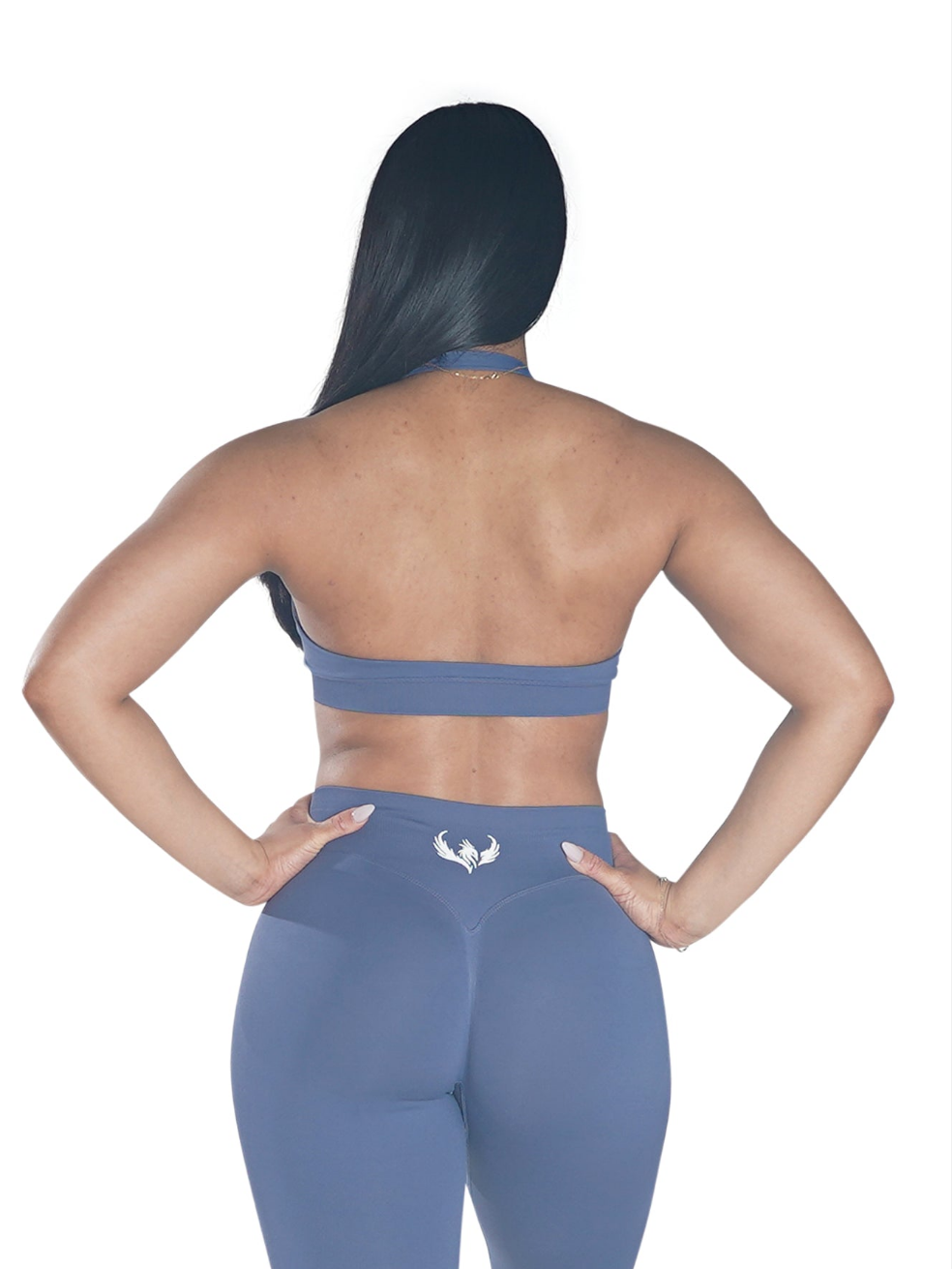 PNX - Nova Halter Neck Sports Bra - Cool Blue