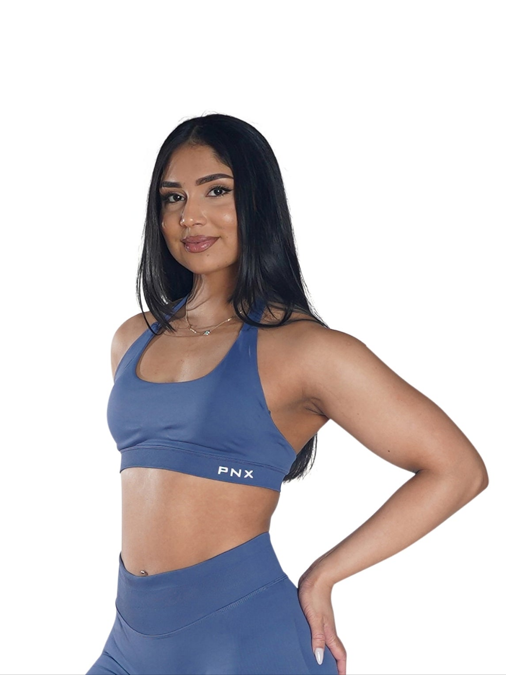 PNX - Nova Halter Neck Sports Bra - Cool Blue