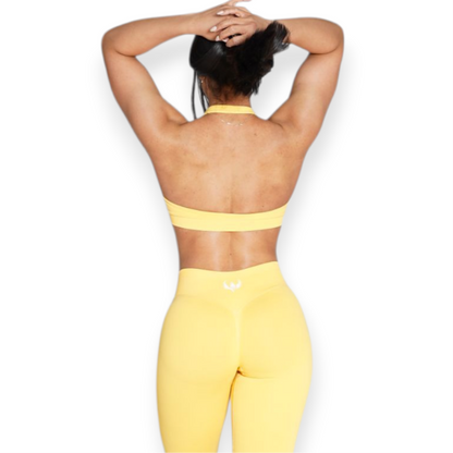 PNX - Nova Halter Neck Sports Bra - Peachy Yellow