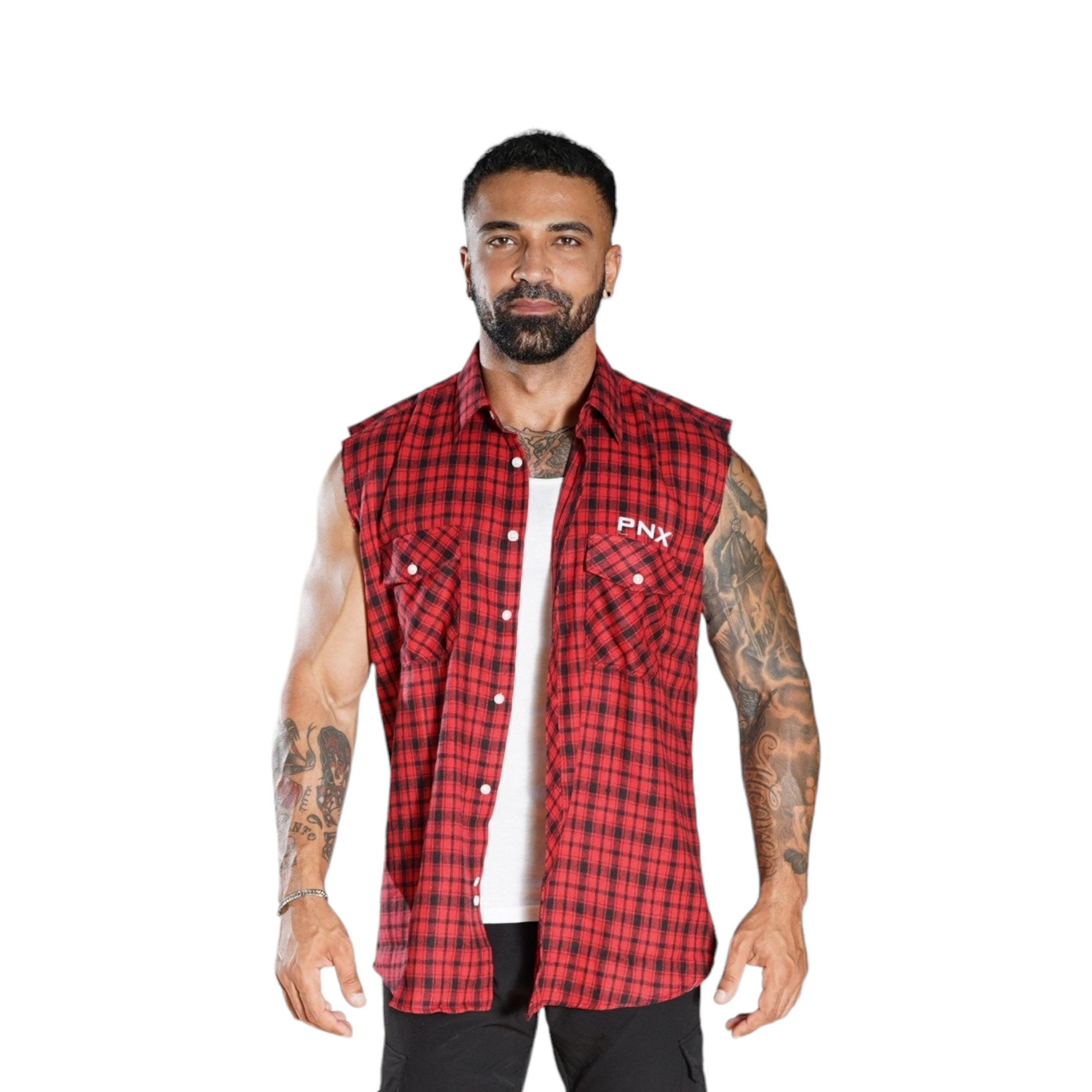 PNX Sleeveless Flannel Red - Main Image