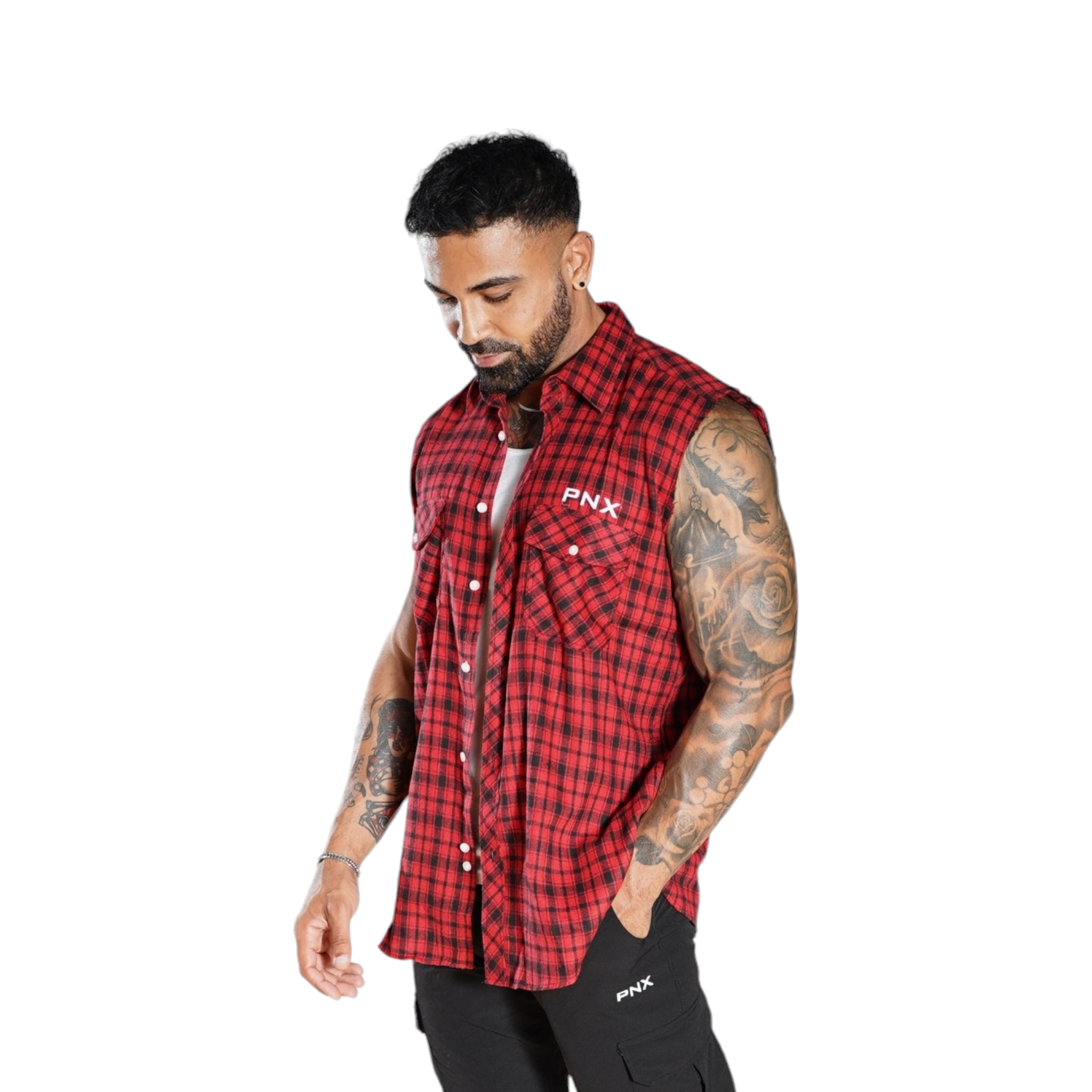 PNX - Sleeveless Flannel - Red