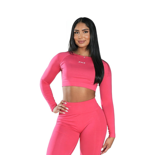 PNX - Intense Long Sleeve Crop Top - Pink