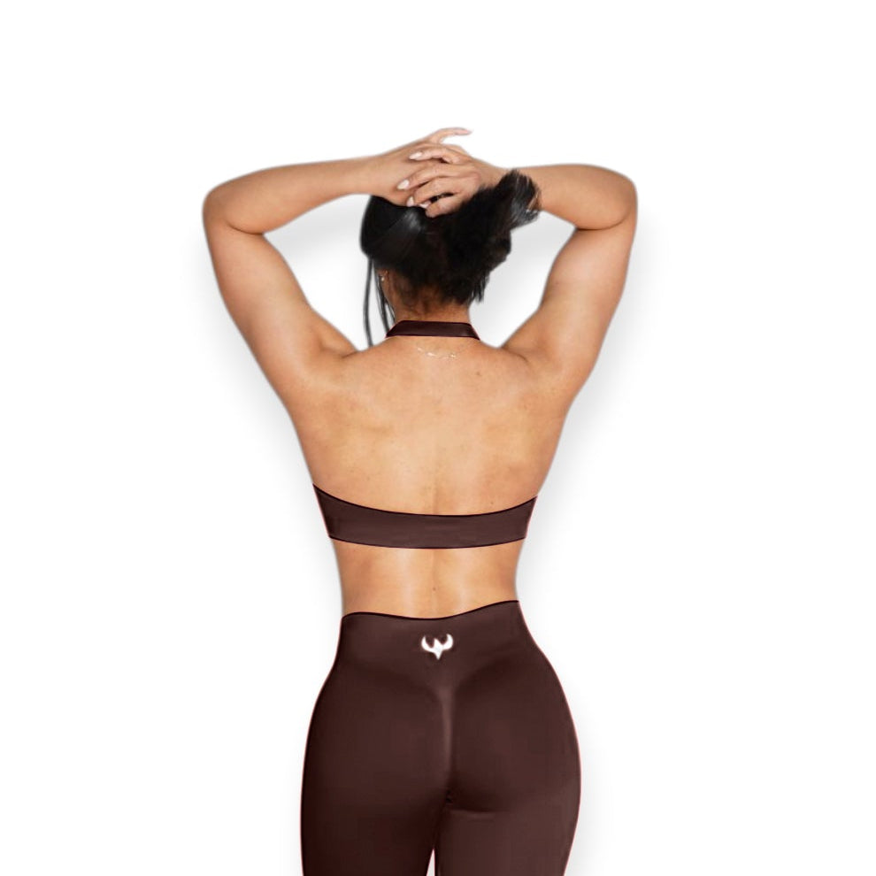 PNX - Nova Halter Neck Sports Bra - Brown