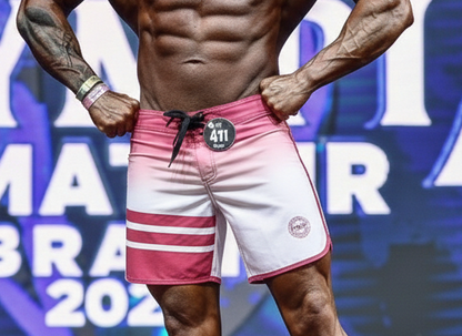 PNX - Mens Pro Beach Shorts 17 inches - Force - Faded white and pink